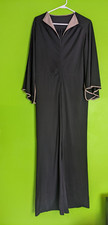 Vintage Black Silky 70's jumpsuit, bell split sleeves Size 10/12 Disco