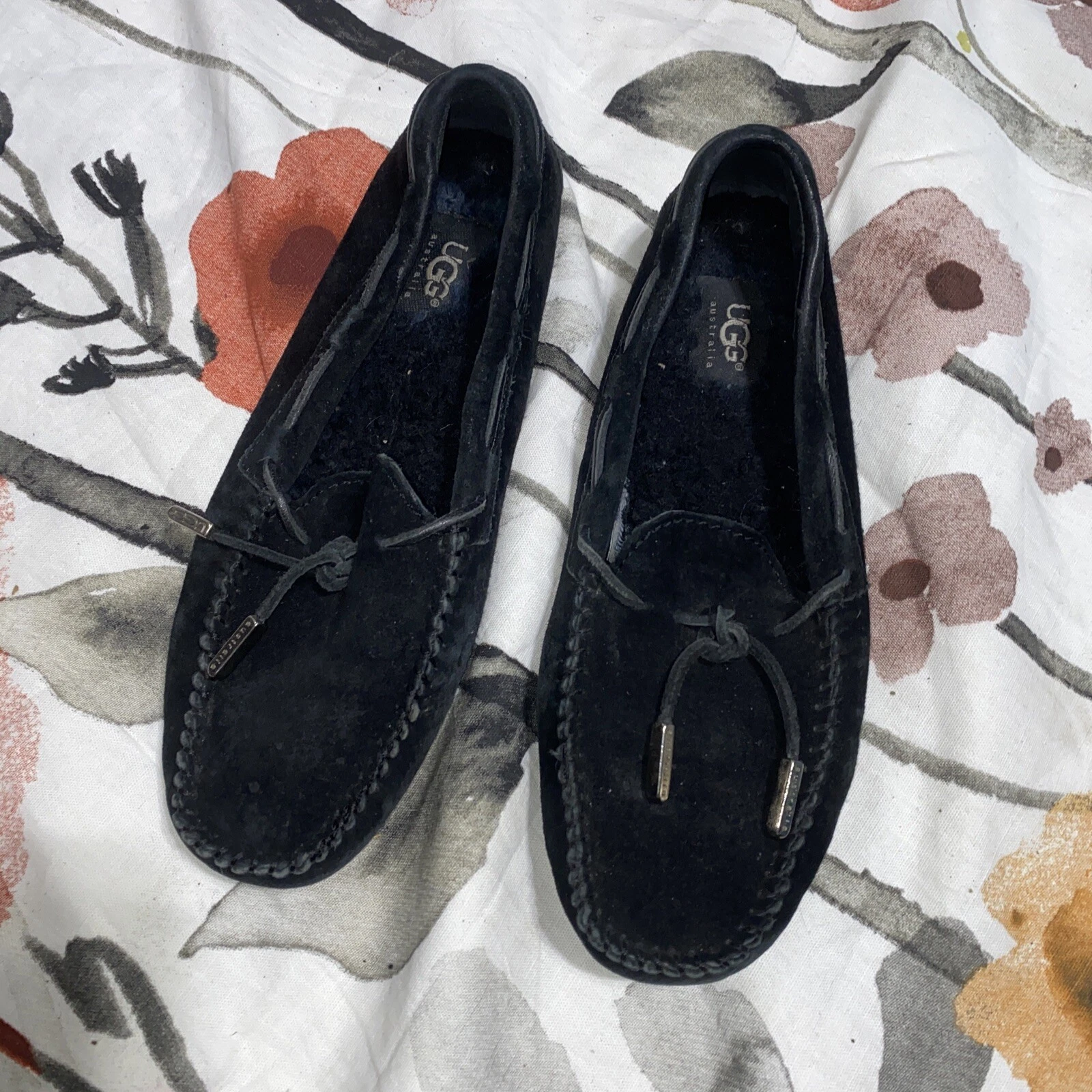 Mocassino da guida UGG 1650 Dakota in pelle di pecora nero scarpe slip on 7