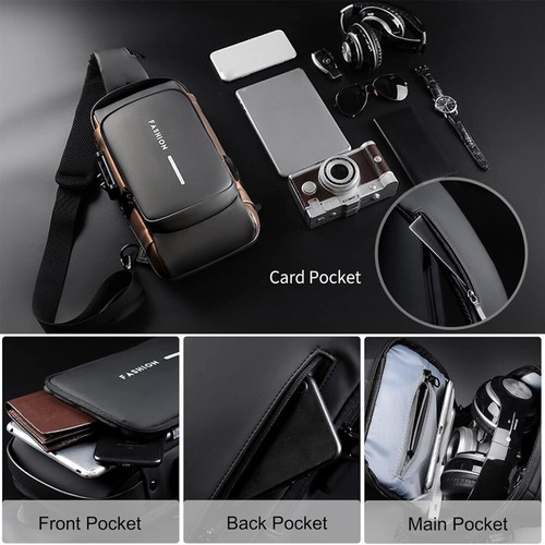 Herrentasche Brusttasche Crossbody Sling Bag Männer Schultertasche Umhängetasche - Bild 6 von 15