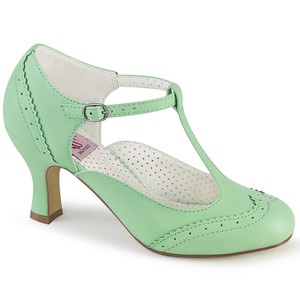 green t strap heels