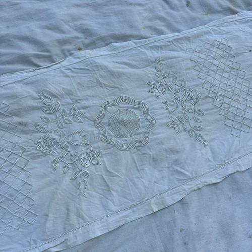 Antigua colcha candlewick acolchada a mano de 1800 blanca de colección - Imagen 3 de 13