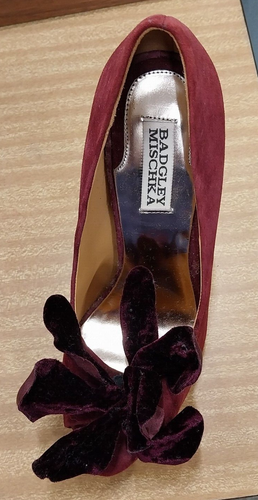 Badgley Mischka red high heeled shoes Size 7 1/2M - Picture 7 of 13