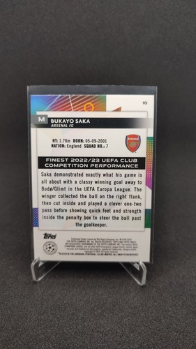 Bukayo Saka /299 Purple Refractor - 2023-24 Topps Finest UEFA Club Competitions - Bild 2 von 2
