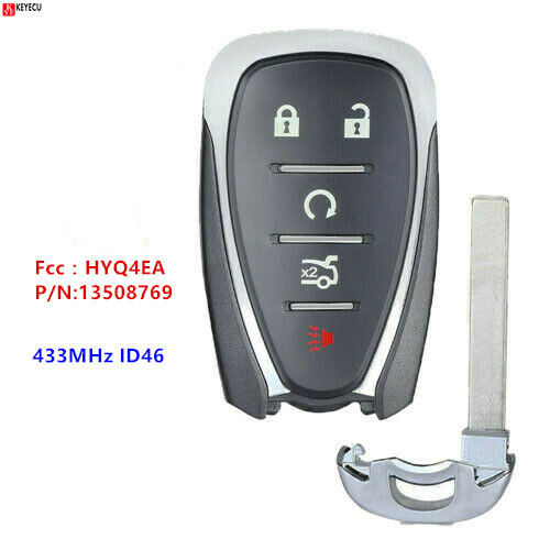 For 2016 2017 2018 2019 2020 Chevy Cruze Camaro Malibu Car Smart Remote Key Fob - Picture 1 of 4