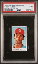 1983 All-Star Game Program Inserts Willie McGee RC graded PSA 9 Mint Pop. 2