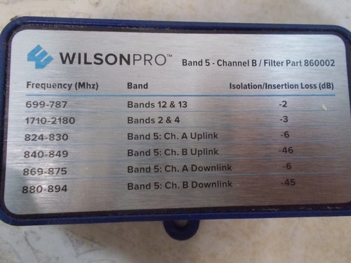 Filtre canalisé Wilson Electronics B5 B (connecteur F) | 860002 Neuf dans sa boîte - Photo 2 sur 10