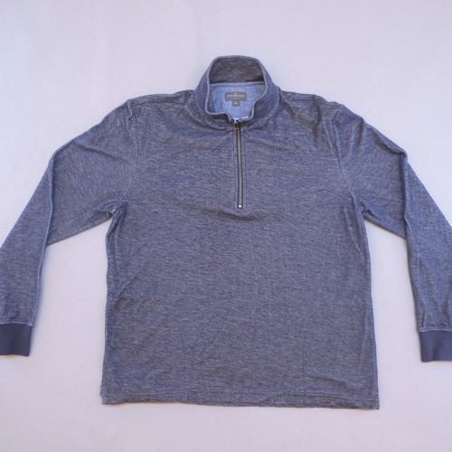 Suéter LL Bean Signature Para Hombre Grande Azul Marino Manga Larga Cremallera Algodón Pullover - Imagen 1 de 8