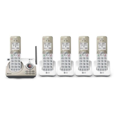 NEW AT&T 5 Handset Cordless Phone w Bluetooth Connect to Cell Smart Call Block