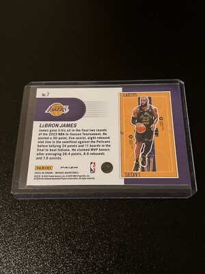 2023-24 Mosaic LeBron James In-Season Tournament Purple SSP