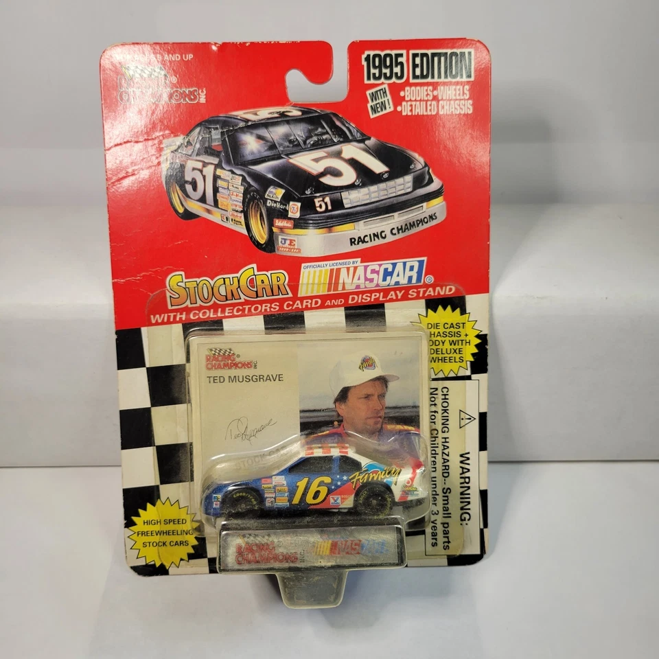 TED MUSGRAVE #16  1995 RACING CHAMPIONS STOCK CAR 1:64 NASCAR  VINTAGE  - Image 4 of 4