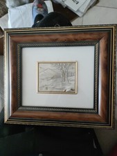 Quadro su lamina d'argento 925 con cornice in legno 27*24 cm e vetro protettivo 