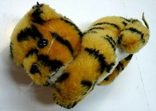 Used Dakin 1981 Nutshell Filled Stuffed Tiger 10" Long to His Tail-Whiskers