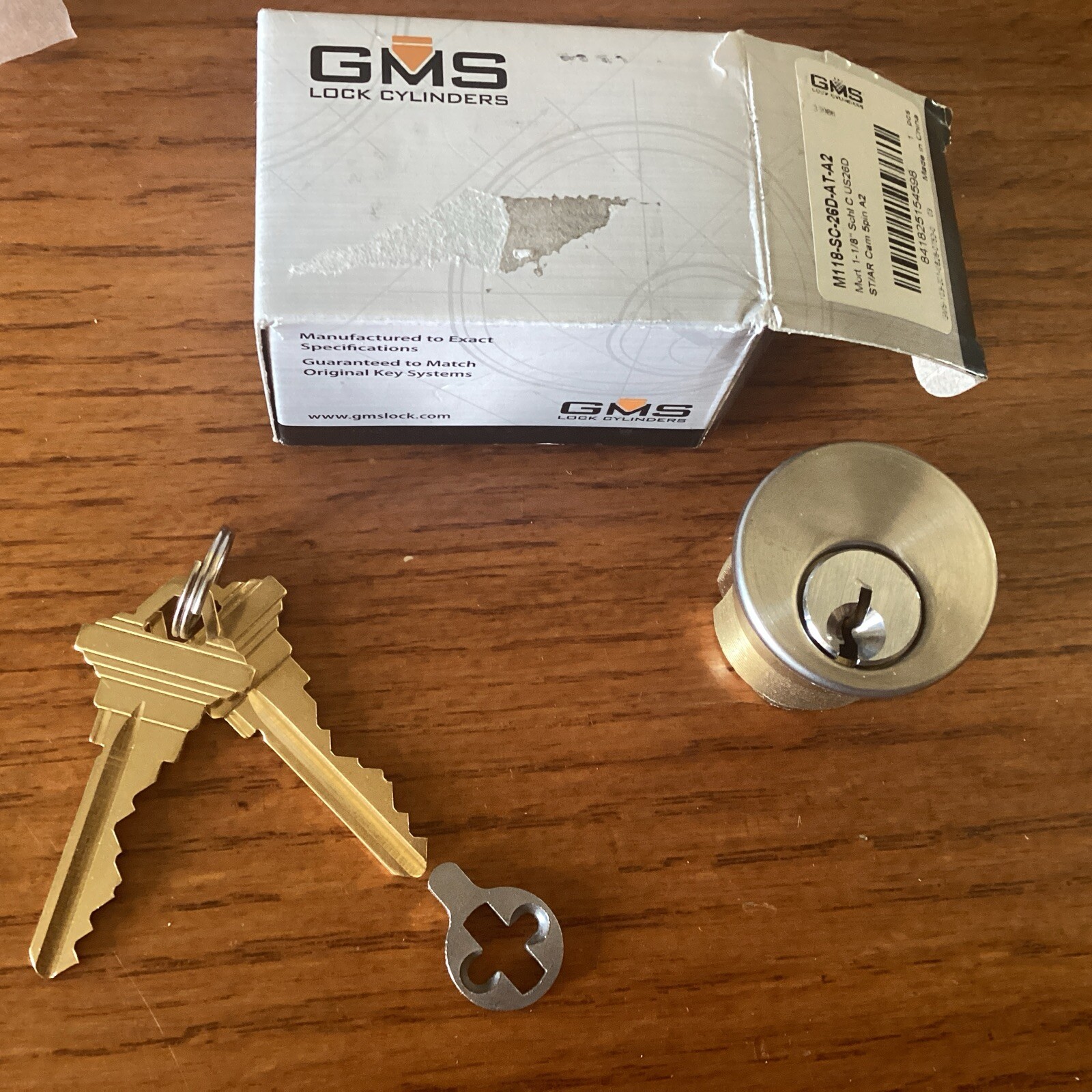 GMS M118SC26DATA2 SCHLAGE KEYWAY 1 1/8 MORTISE POLISHED CHROME LOCK