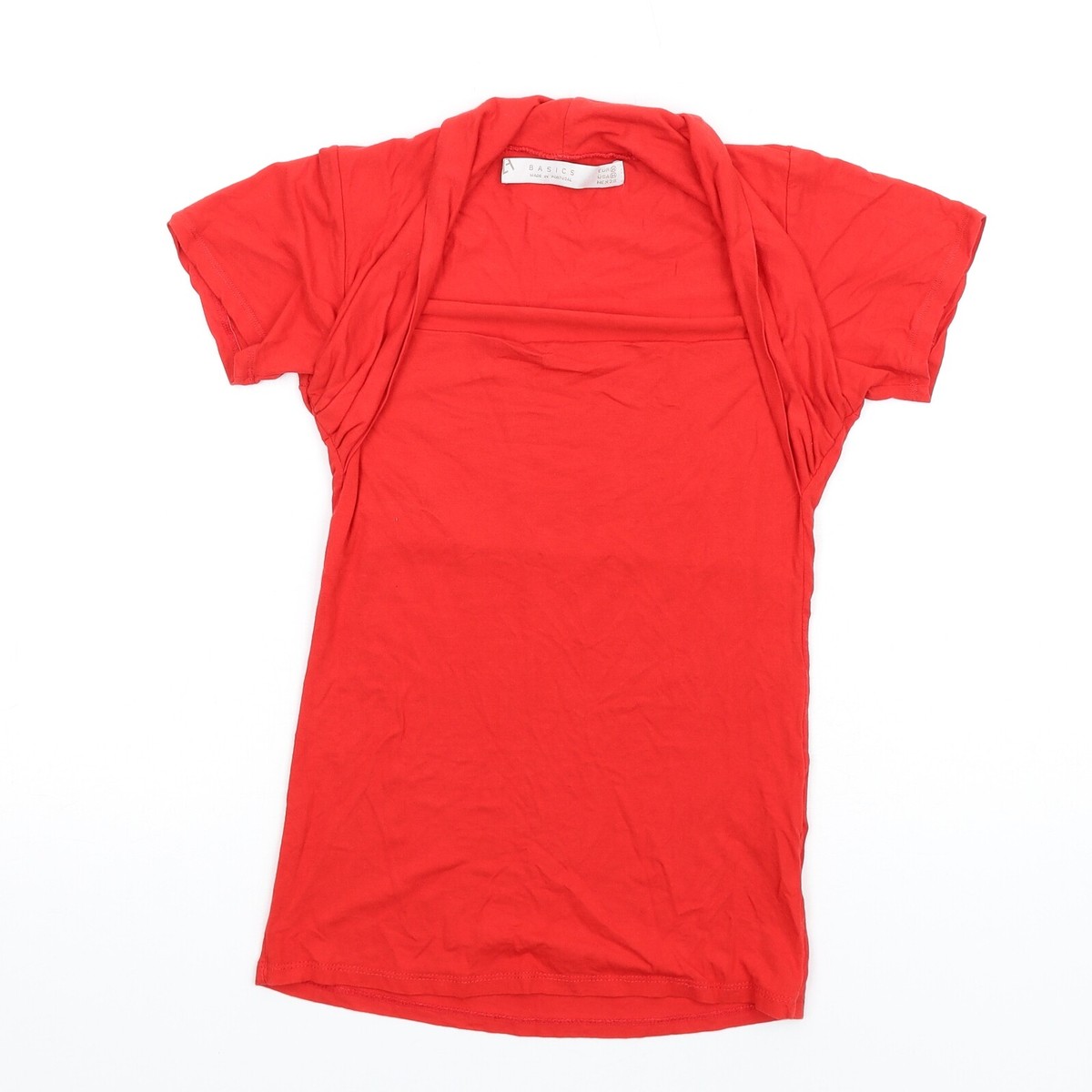Zara Womens Red Viscose Blend T-Shirt Size M | eBay