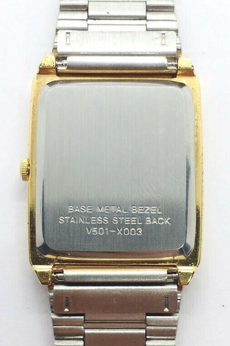 VINTAGE PULSAR V501-X003 Gold Plated Black Dial QUARTZ GENTS WATCH - New Battery - Picture 4 of 6
