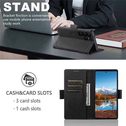 For Samsung Galaxy S25 S24 S23 S22 Ultra MagSafe Case Leather Wallet Stand Cover - Picture 49 of 54