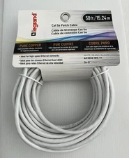 Legrand 50 ft Cat 5e Patch Cable (white) Pure Copper New Free Shipping