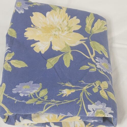1 Vintage Laura Ashley Pillow Sham Standard Blue Yellow Floral all Cotton - Picture 9 of 10