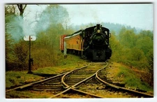 Railroad Postcard Locomotive Arcade & Attica Train Railway Chrome Vintage Unused