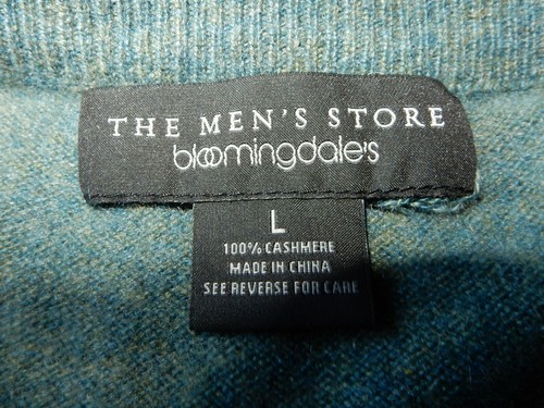 SUÉTER CUELLO EN V PARA HOMBRE LA TIENDA DE HOMBRES 100% CACHEMIRA VERDE AZULADO GRIS TINTE M/L - Imagen 2 de 11