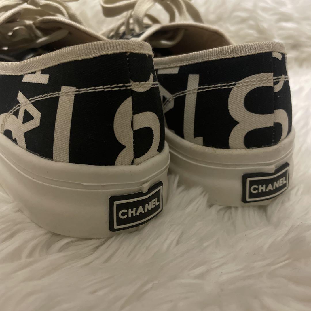 Chanel Sneakers Shoes Coco Mark Alphabet Black Size 36 US About6 For Women thumbnail 10