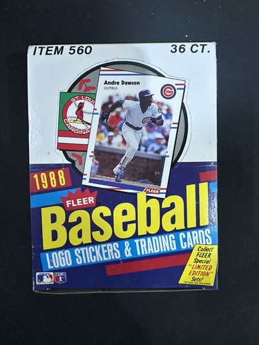1988 Fleer Baseball Wax Box 36 Packs From A Sealed Case Tom Glavine, Martinez RC - Picture 2 of 12