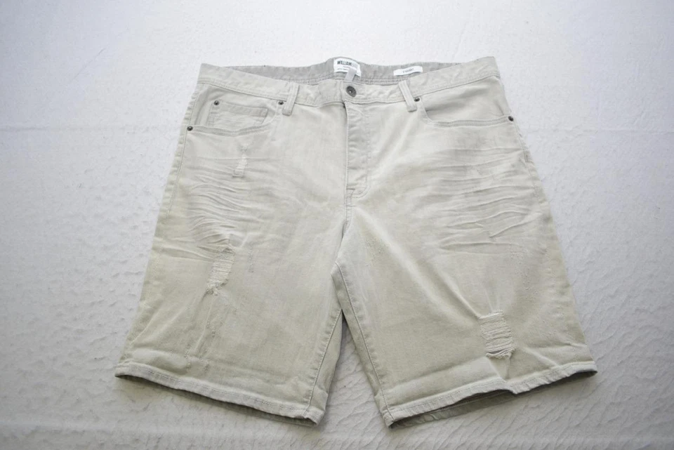 Pantalones Cortos de Vaqueros Rectos William Rast Gris Envejecido Resistente Para Hombres Talla 38 Nuevos con Etiquetas Foto 2 de 4