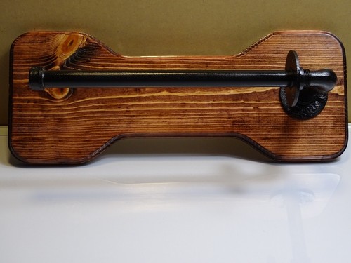 Country Industrial Style Paper Towel Holder-Red Mahogany Stain-PT001RM - Picture 4 of 5