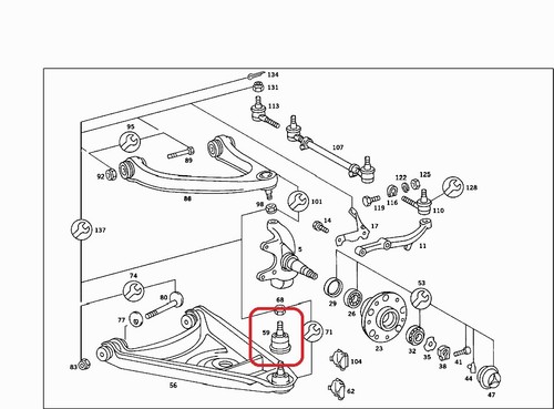 Mercedes W107, W114 – W115 Lower Front Ball Pt No: - 115 333 11 27, 1153331127 - Picture 8 of 8