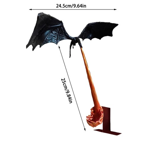 3D Wyvern Dragon Flame Book Nook Halloween Bookshelf Decor Ornament 2024 Gift - Picture 3 of 13