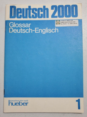 Deutsche 2000 Sprachen  Der Welt Glossar Deutsch -English