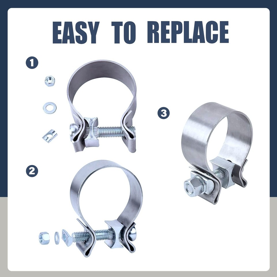 Stainless Steel Lap/Butt Joint Band Exhaust Clamp - Exhaust Clamp and Clamp