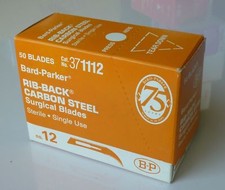 Bard Parker Rib Back Carbon Steel Surgical Blades 10, 11, 12, 20, 22 , 50/Box