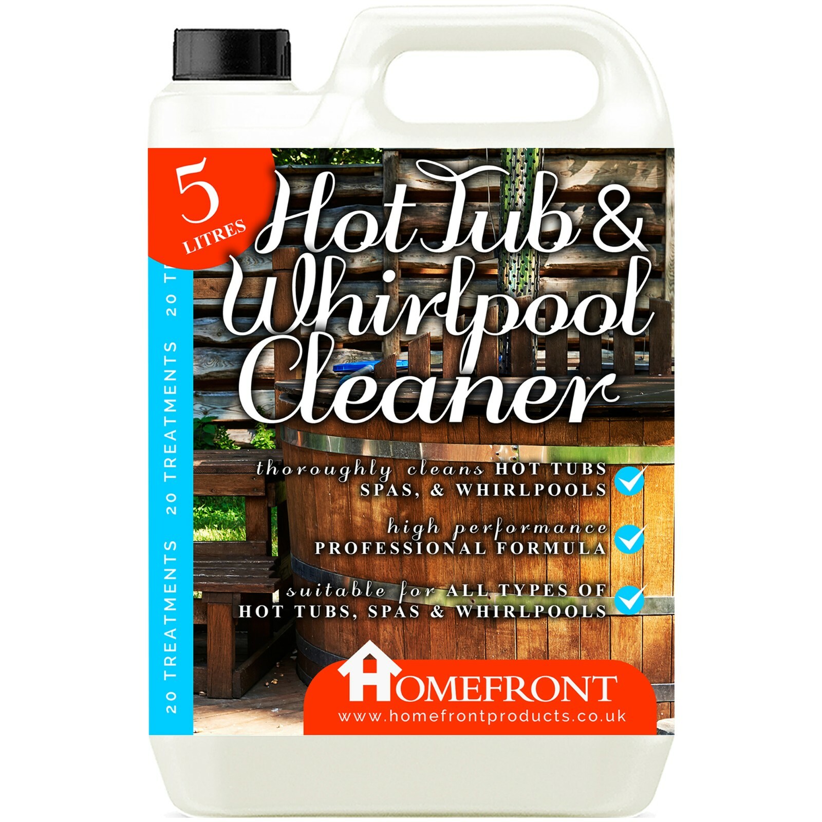 Homefront Hot Tub Spa Whirlpool bath Cleaner Clean Internal System 5L