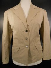 Beautiful Women's Size 1 Chico's Beige Long Sleeve Lined Button Blazer Jacket