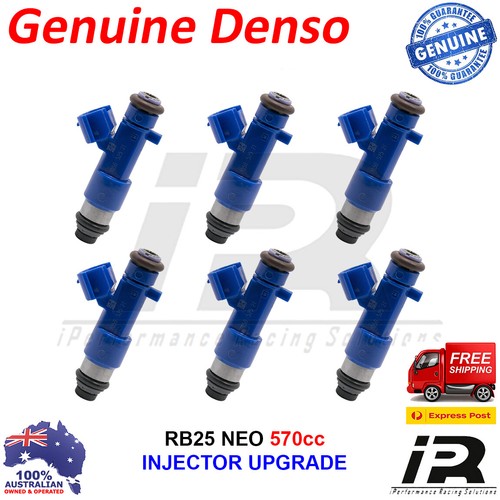 6 inyectores de combustible DENSO 570CC para NISSAN / NISMO SKYLINE R34 RB25DET NEO ER34 - Imagen 1 de 1