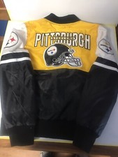 pittsburgh steelers Satin Bomber Vintage jacket Youth Size Small Excellent