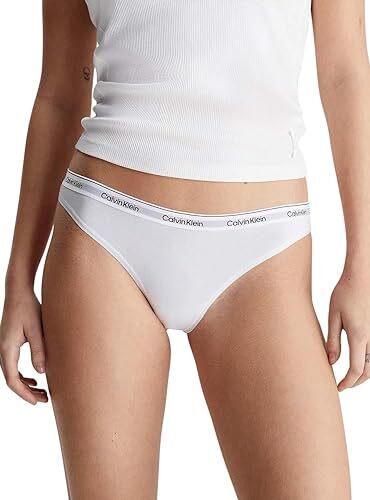 Calvin Klein mutande slip bianco perizoma donna set 3-pack cotone elasticizzato - Foto 3 di 5