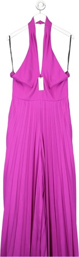 Karen Millen Purple Soft Tailored Full Pleated Halter Neck Jumpsuit UK size 8 - Picture 3 of 3