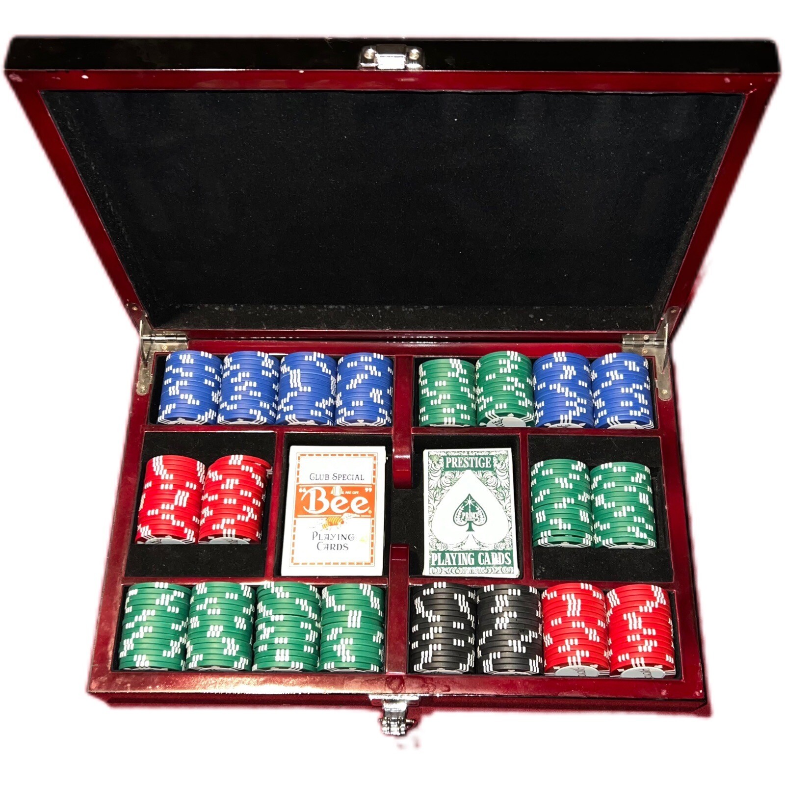 Bicycle Poker Chip Set with Playing Cards 300 Chip Count eBay