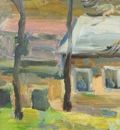 Alte Häusermalerei, Frühlingsmalerei, Stadtbildkunst, Original Ölgemälde - Bild 5 von 13