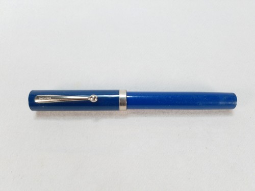 Vintage Sheaffer NO NONSENSE Fountain Pen Nib Italic Broad Blue Body Flat Top