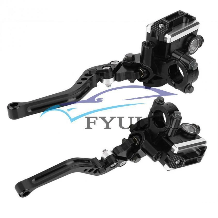 7/8'' Motorcycle Front Brake Master Cylinder Clutch w/Levers Fluid Reservoir 2x - Image 2 of 4