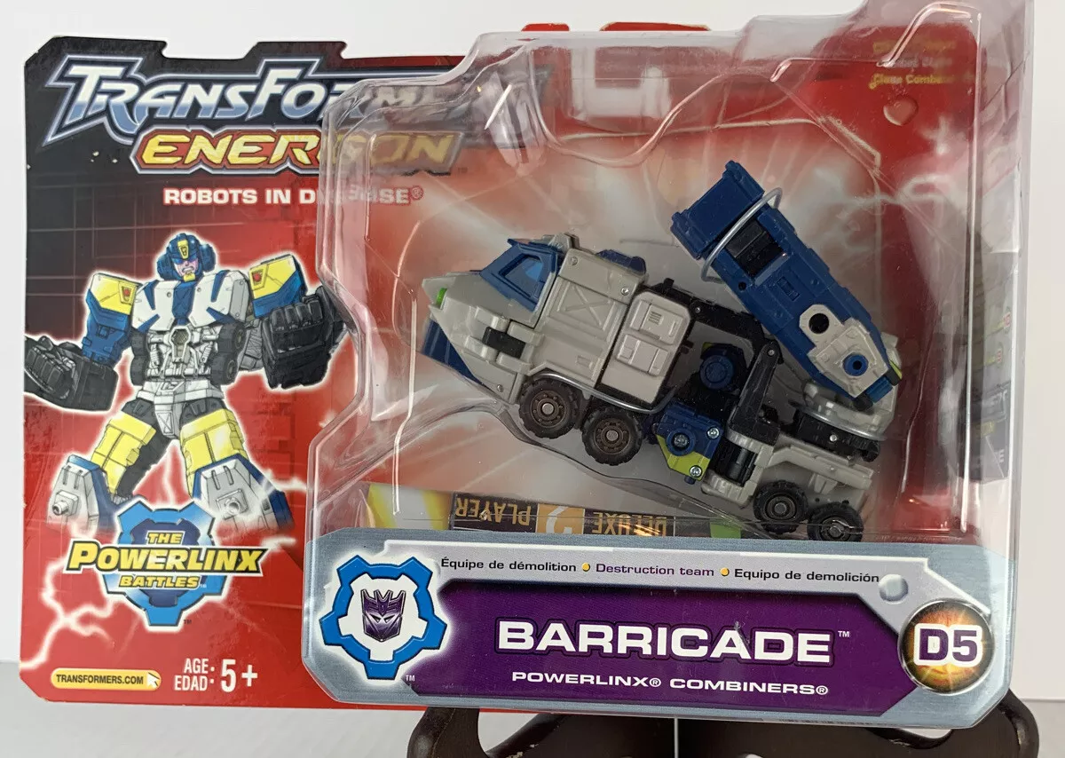 Transformers Energon 2004 Hasbro BARRICADE Powerlinx Combiner D5