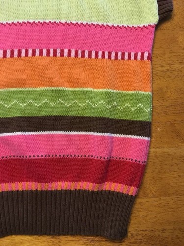 Gymboree Girl's Multi Color Striped Short Sleeve Turtleneck Sweater Medium 7/8 - Picture 5 of 8