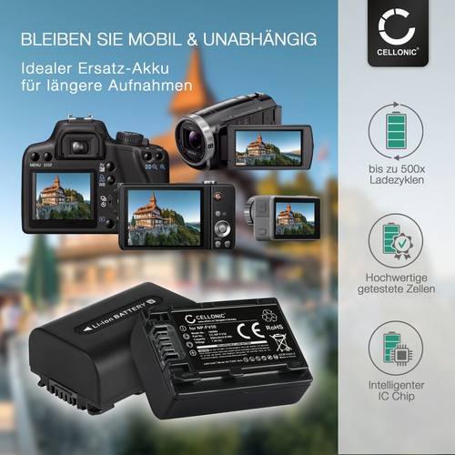 2x Akku für Sony NP-FV30 NP-FV50 NP-FV70 NP-FV100 NP-FV90 650mAh + Ladegerät - Bild 5 von 7