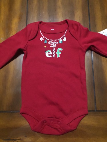 Holiday Time Girl’s Bodysuit Creeper Size 0-3M “daddy’s Little Elf” - Picture 2 of 10