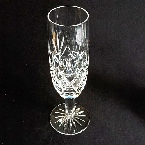 CESKA CSK3 CHAMPAGNE FLUTE, Cut Lead Crystal, 7 3/8", 8 oz, Signed - Picture 2 of 4