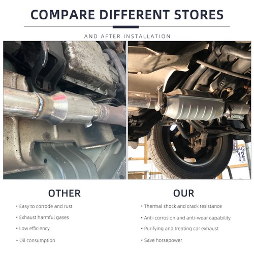 2PCS 2.5" In/Out Catalytic Converters EPA For Dodge Ram 1500 2500 5.7L - Foto 4 di 15