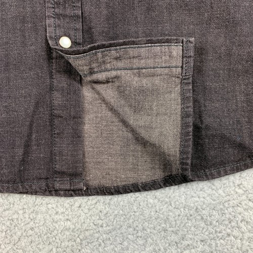 Camisa Vintage Levis Para Hombres Grande Negra Denim Perla A Presión Western Ranch Cowboy Yugo - Imagen 5 de 11